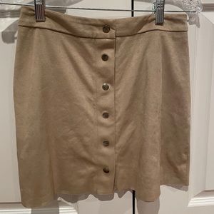 Beige Faux Suede Skirt